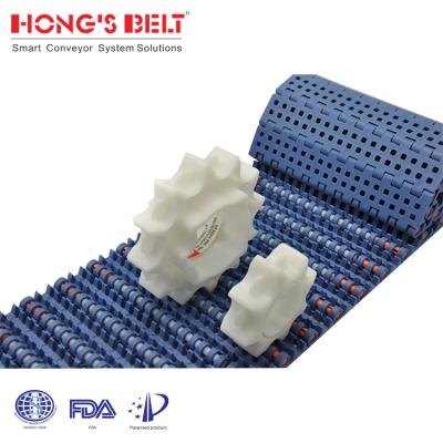 China HS-200B Room Temperature Flush Grid Modular Plastic Conveyor Belt For Food Packaging Industry for sale