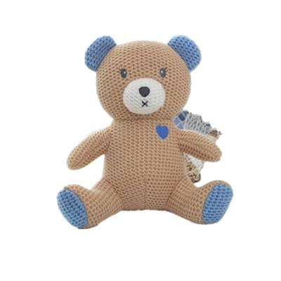 China New Eco-friendly Material Creativity Knitting Bear Soft Stuffed Custom PP Cotton Animal Plush Toys for sale