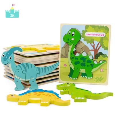 China Toy Promotional Best Popular Cartoon Eco-friendly Wooden Brain Teaser Kids Educational 3d Puzzles Custom Kids Puzzles for sale