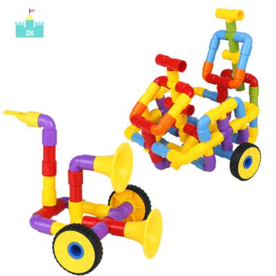 China Educational Toy Building Block Toys Diy Puzzle Building Blocks Toy Tube Design 78pcs Construction For Children for sale