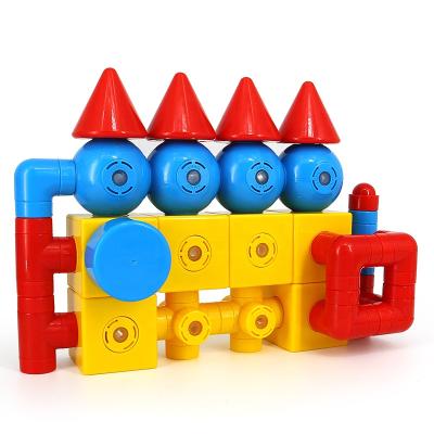 China Magnetic Blocks Toy Magnetic Building Blocks Plastic Tile Puzzle Games Toy Children Exercising Brain Safe Construction for sale