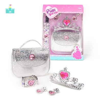 China Hot Sale Eco-Friendly Kids Princess Crown Necklace Wand Accessories Girl Plastic Beauty Toys Play Game for sale