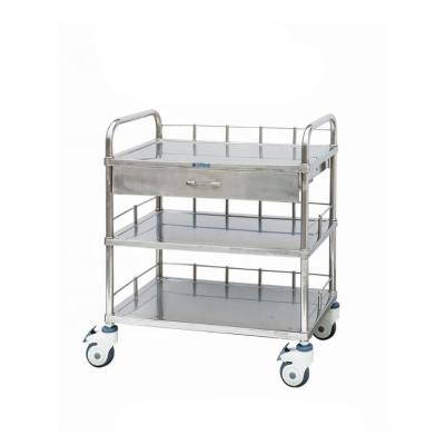 China New Style Easy Clean Medical Appliances 304 Stainless Steel Surgical Instrument Trolley for sale