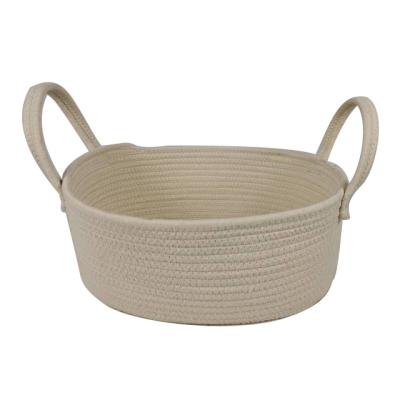 China Factory Direct Selling Nice Stylish And Multifunctional Handmade Large Storage Cotton Rope Basket Nice Home Storage for sale