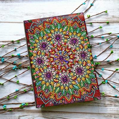 China Gold Stamping Logo Office Supplies Flower Mosaic DIY Diamond Notebook A5 Printed Handmade Diary Notebook For Gift for sale