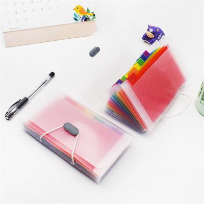 China Elastic Strap/Paper Pocket/Expanding Ribbon Office Supplies Folder Closure Elastic Folder A6 With Plastic Pockets Folder for sale