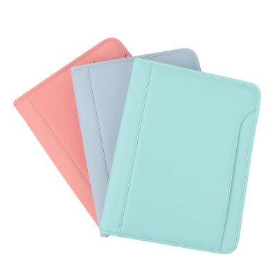 China High Quality Leather Organizer Multifunction Custom Logo Filing Folder PU Business Macaron Colorway Macaron for sale