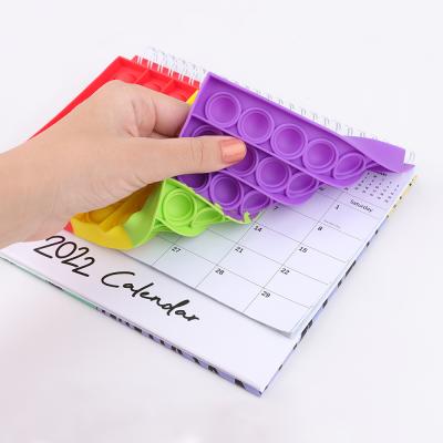 China Diary Table Spiral Agenda Desk Calendar Silicone Pop Bubble Cover Eco-friendly Paper Calendar For 2022 for sale