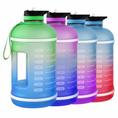 China Viable Custom Gradient PETG Colored Water Bottle Manufacturer 1Gallon BPA Free Sport Water Bottle With Lid for sale