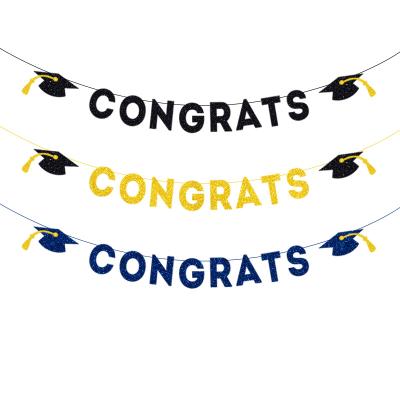 China Glitter Wall Decor 2022 Congratulations Bunting Banner Graduation Banner Graduation Party Supplies College Decor School Classroom Decor for sale