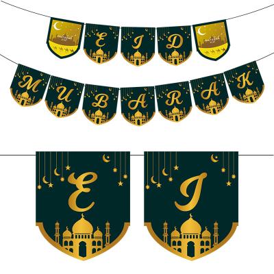 China Wall Decor Eid Mubarak Bunting Banner Ramadan Mubarak Party Decorations Supplies For Muslim Home Decor Outdoor Decor for sale