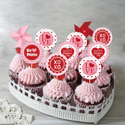 China Wholesale Cake Favor Paper Topper For Valentine's Day Party Supplies Be Mine Wedding Cake Topper Decor for sale