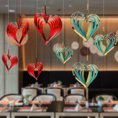 China Wall Decor New Product 3D Heart Ornament Valentine's Day Party Hanging Decor For Home Wedding Party Room Indoor Decoration for sale