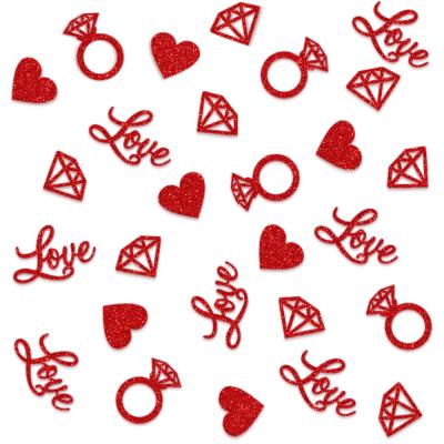 China Table Decoration 200PCS Red Heart Love Confetti Sparkles For Valentine's Day Wedding Bridal Engagement Party Shower Date Table Decor for sale