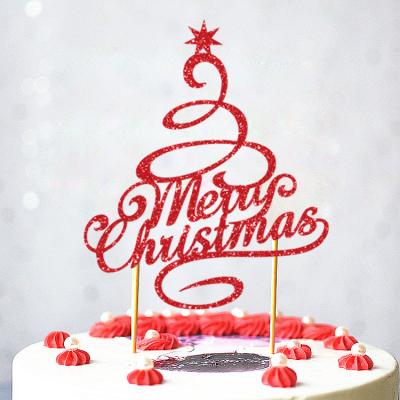 China 2021 Style Cake Wall Decor 2021 Christmas Party Cake Decoration Elk Christmas Topper Hat for sale