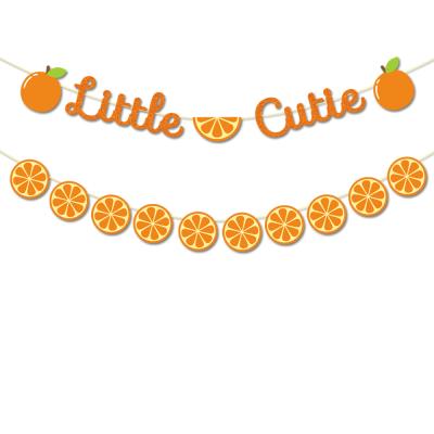 China Little Cutie Orange Party Decor Wall and Clementine Orange Banner Fruit Theme Baby Shower Little Cutie Theme Party Decor for sale