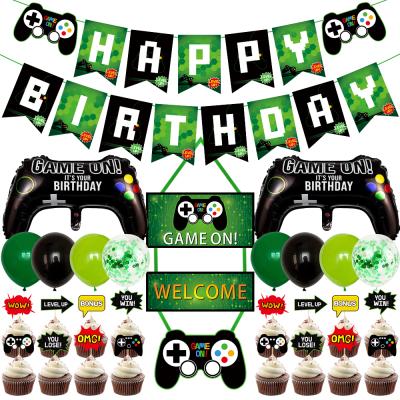 China New product baby shower paper video game on theme boys birthday gift game theme party decoration for sale