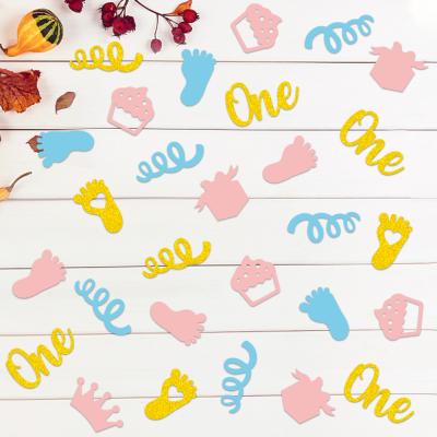 China Party Decor 200pcs Baby Shower Theme Table Confetti Elephant Love Dots Shapes For Baby Birthday Party Decoration Supplies for sale