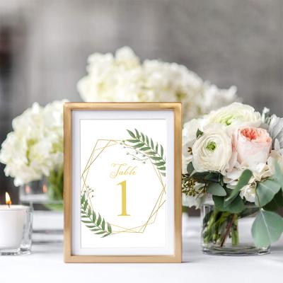 China Custom Paper Double Sided Wedding Table Desk Number Card Wedding Guests Table Numbers For Decor Table for sale