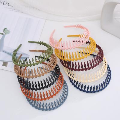 China Headwear Headdress Solid Color Comb Headbands Headband Non-slip Hair Circle With Teeth Hair Accessories for sale