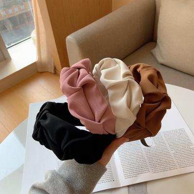 China Headwear Hair Band Five Flower Solid Color Pleats Pattern Hair Circle Headbands Designer Hairband Hair Accessories for sale