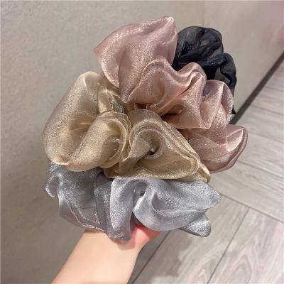 China Oversized Soft Hair Scrunchies Girls Headwear Ponytail Holder Headband Organza Hair Ties Hair Accessories for sale