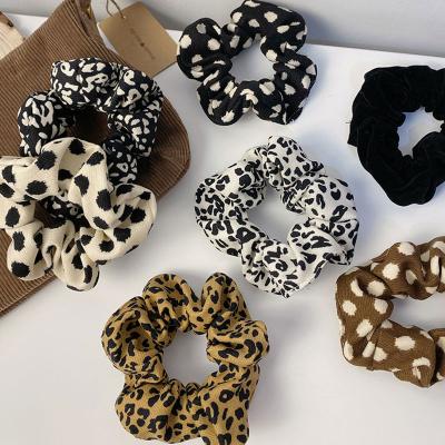 China Women Sweet Girls Pattern Zebra Leopard Scrunchies Dot Hair Ties Ponytail Holder Elastic Hair Band Hair Accessories for sale