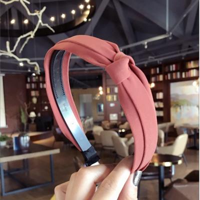 China European and American style headband fashion hair accessories women double layer fabric side tied face wash thin hair cute circle for sale