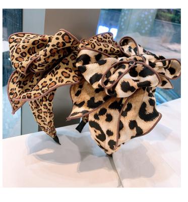 China European and American bow multi-layer headband hair band fairy leopard print headband style series headband accessories for sale