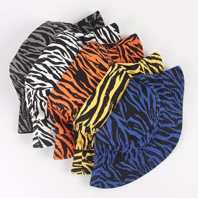 China 2021 Zebra-Stripe Print Hip Hop Fisherman Panama Bob Fisherman Hat Summer Women Picture Bucket Hat Fishing Cap for sale