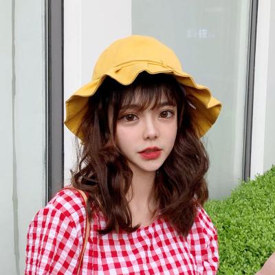 China 2021 Japanese Summer Sun Hat Women Yellow Fisherman Small Brim Image Bucket Hat Thin Korean Sun Hat for sale