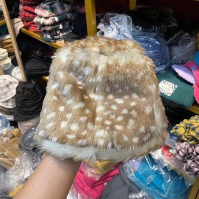 China Picture Bucket Hat Lambswool Gorros Fur Fishing Appa Bucket Hat Plaid Panama Warm Winter Cap for sale