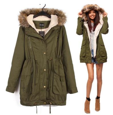 China Cheap walson winter cotton breathable women clothing lace up hooded women coat trench for sale