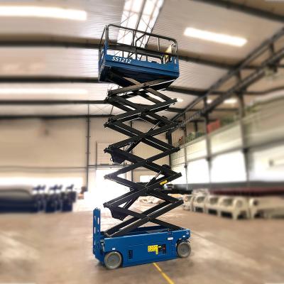 China Building Material Shops High Quality Building Construction Lift 12m Height Hydraulic Mini Scissor Lift Aerial Work Platform for sale