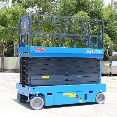 China Building Material Shops High Quality Hydraulic Electric Scissor Lift 14m Self Propelled Aerial Work Platform For Building Construction for sale