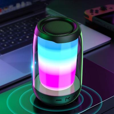 China Wireless Warm Led Speaker Three Color Led Themes Night Light Changing Portable Wireless Blue Tooth Speaker for sale