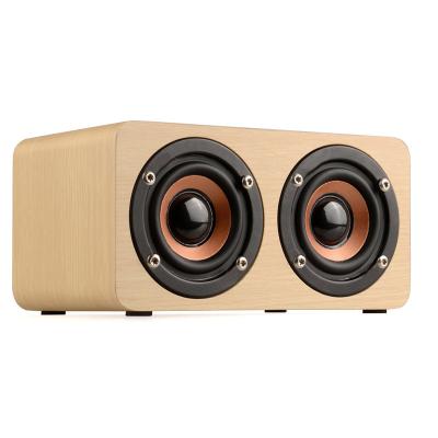 China 2022 new mini radio 3D sound box wood stereo portable PC wireless speaker with bluetooth for sale