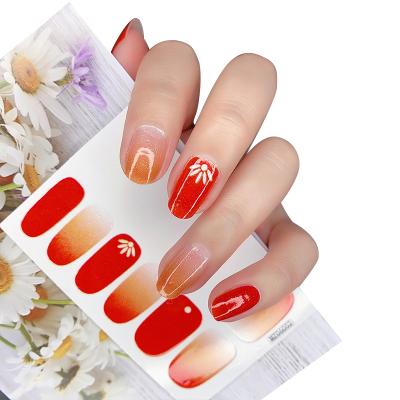 China Red Nail Art Stickers, Newest Nail Polish Sticker Series Design Strips Red Nail Polish Nail Stickers for sale