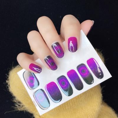 China New 12 European Design Nail Polish Sticker Phantom Cat Eye Stickers And American Style Nail Polish Stickers for sale