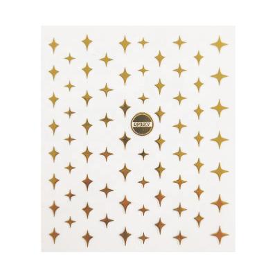 China Nail Art Decal Professional Waterproof Free-form Collocation Glitter Star 3D Nail Decals for sale