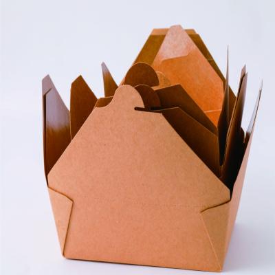 China Disposable Disposable Kraft Logo Printing Custom Food To Go Paper Box Container for sale