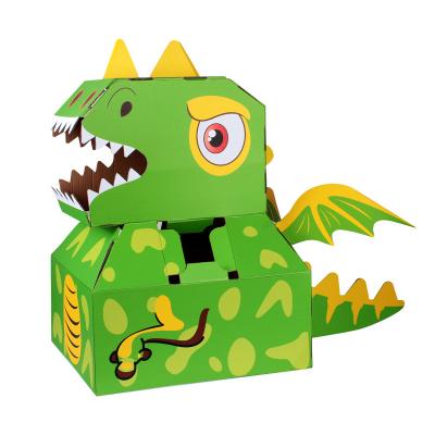 China Wholesale Price Funny Children's Toy Factory Dinosaur Cardboard Can Use Cardboard Clothes Children's DIY Performance Cardboard Toy for sale