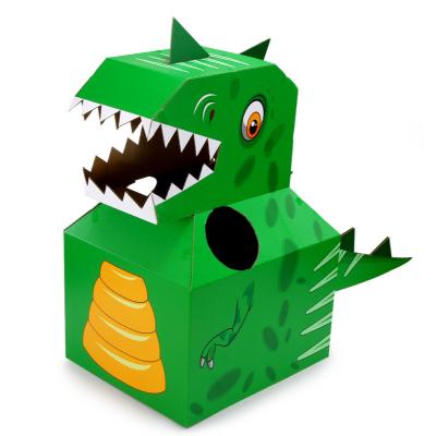 China Toy Factory Direct Wholesale Funny Children's Dinosaur Cardboard Can Wear Cardboard Clothes Toys Packaging Paper Box for sale