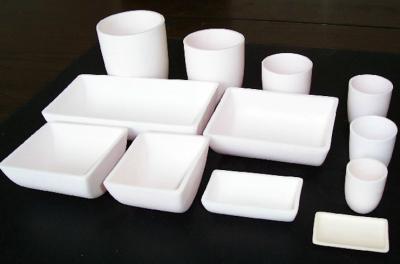 China High Purity Alumina Ceramic Crucible , Multi Capacity Alumina Crucible Boat for sale