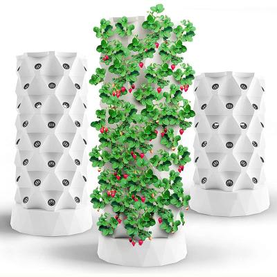 China Fruit Flower Indoor Garden Vegetable Aeroponic Tower Planting System For Strawberry And Leafy Greens for sale