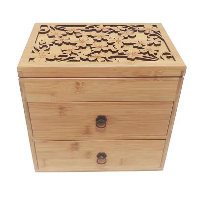 China Eco-Friendly Customize Ancient Replenishment Carve Patterns Or Designs Wholesale Multilayer Essential Oil Tea Bamboo Storage Box for sale