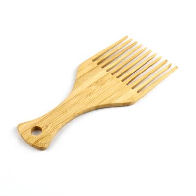 China For Home Use High Quality Customized Bamboo And Wooden Wide Tooth Comb Afro Pick Beard Hair Comb With Handle for sale