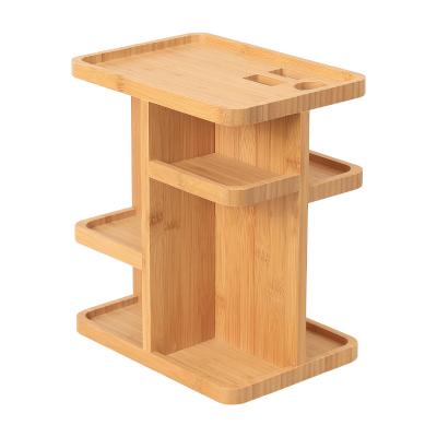 China Sustainable Storage Shelf Cosmetics Jewelry Stationery Bamboo Desktop Organizer for sale