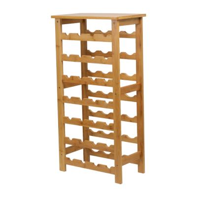 China Convertible Solid Bamboo Cabinet Shelf European Style Wine Rack for sale