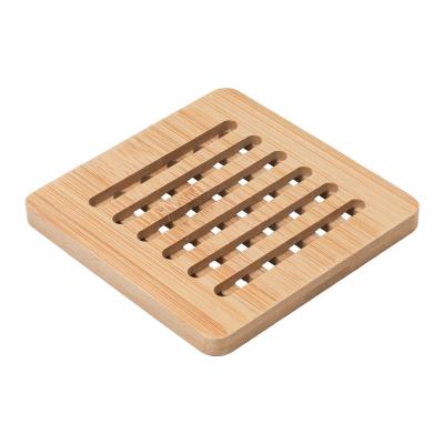 China Viable Factory Wholesale Custom Made Bamboo Drink Coasters Natural Tripod Mats for sale